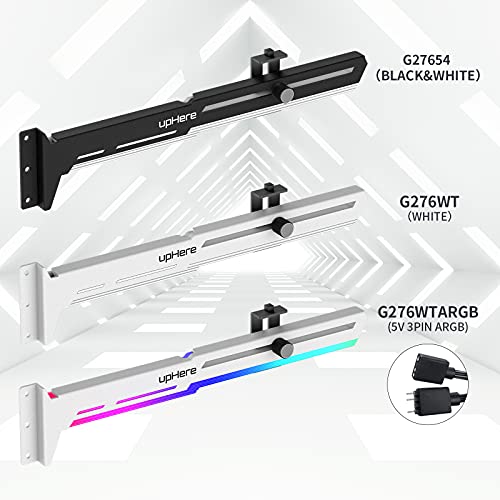 Support de carte graphique pour PC gaming upHere G276WTARGB à LED ARGB synchronisé