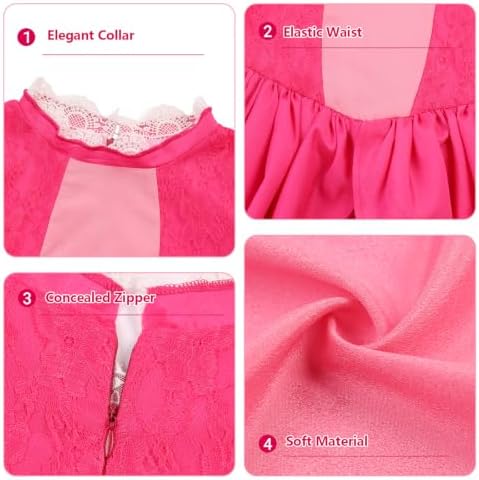 Pink Princess Costume Kids Girls Royal Princess Dress with Accessories Set — view 2