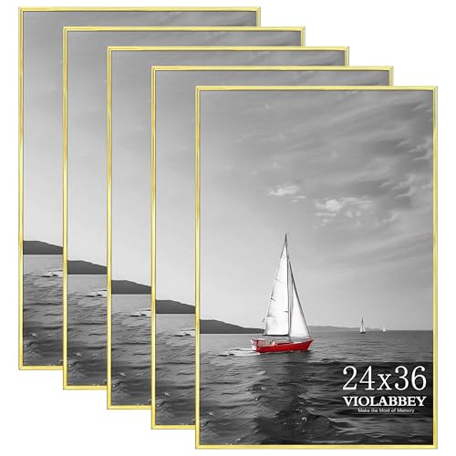 VIOLABBEY 24x36 Poster Frame Gold Set of 5