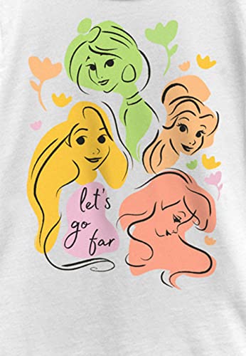 Disney Abstract Princesses Girl's Solid Crew Tee2
