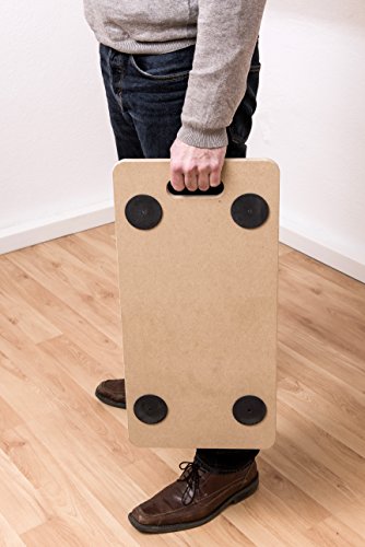 Metafranc Transportroller 590 x 290 mm - 200 kg Tragkraft - MDF-Platte - TPE-Räder / Möbelroller mit Bremse / Transporthilfe für Umzug / Rollwagen für Möbel-Transport / Kistenroller aus Holz / 821390 Natur