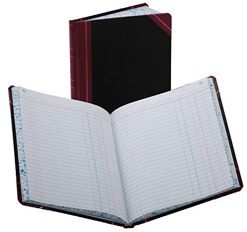 Boorum & Pease Record/Account Book, Black/Red Cover, Journal Rule, 9-5/8 x 7-5/8, 150 Pages (38-150-J)