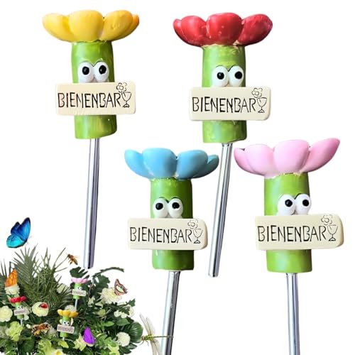 4 Stück Insektentränke Bienentränke für Garten, Balkon und Terrasse, Trinkplätze für Wildbienen, Schmetterlinge und Vögel, bienenfreundliche Trinkbecher als Wasserstelle im Freien
