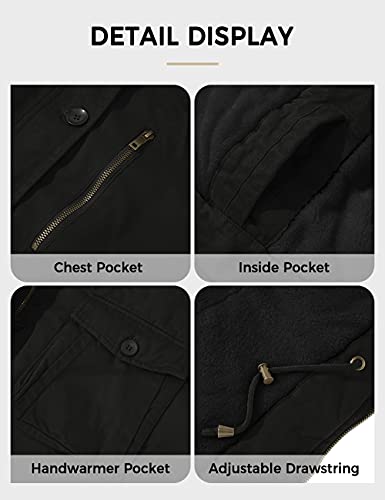 Soularge Women's Winter Plus Size Padded Fleece Parka Coat With Hood (Black, 5X) #TOP6