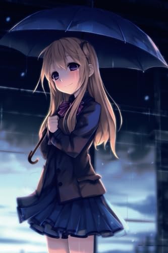 Anime notebook: Tears from the Sky: Chronicles of a Rain-Kissed Spirit Lined Notebook Journal 150 pages (French Edition)