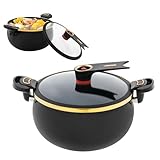 8.45 Qt Micro-Pressure Cooker Pot, Non-Stick Iron Dutch Oven for All Stovetops, with Auto Pressure Release Valve & 2 Handles, Round Universal Stew Pot for Home, Restaurant, Hotel, Fast Food Store