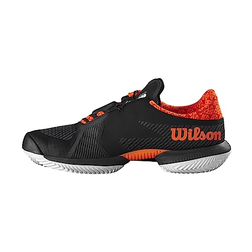 Wilson Herren KAOS Swift 1.5 Clay Sneaker, Black/Phantom/Shocking Orange, 42 2/3 EU