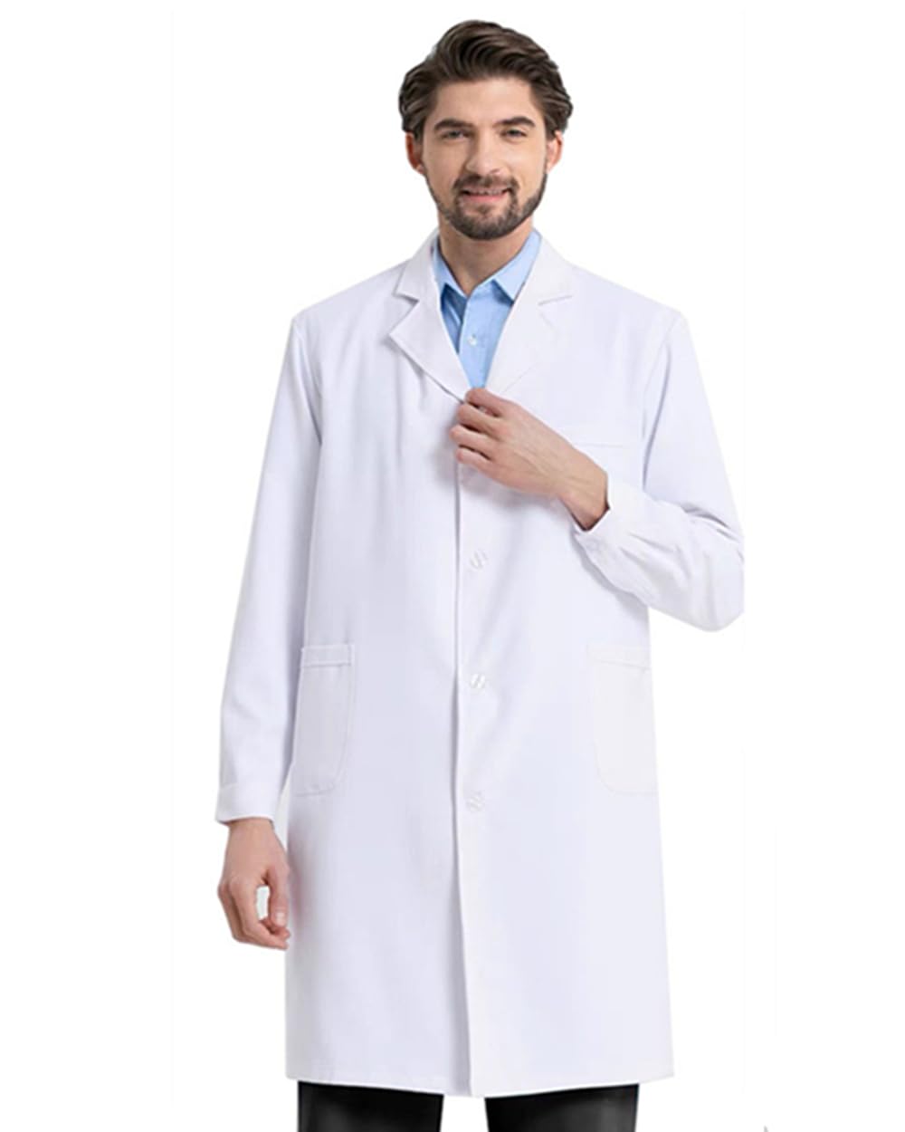 Professional Lab Coat for Men Women Full Sleeve Poly Cotton Long Sleeve,White Medical Scientist Lab Coats Protective