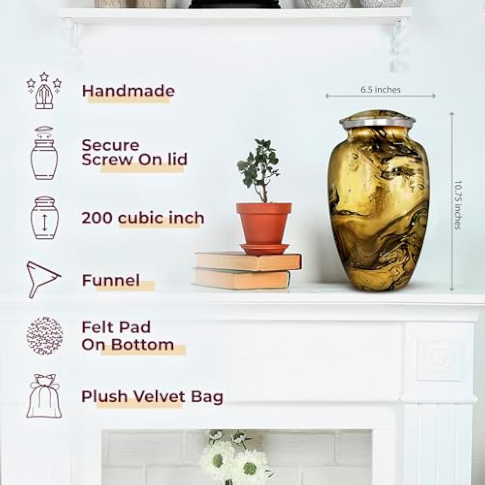 Handcrafted Cremation Urn for Adult Ashes
