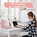 SUPEASY Desk Organizers Metal Desk Magazine File Holder with 5 Vertical Compartments Rack File Organizer for Office Desktop, Home Workspace, Pink Plus