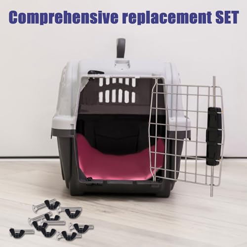 Pet Carrier Fasteners, 12pcs M6 Stainless Steel Replacement Bolts and 12pcs Plastic Butterfly Nuts for Repairing Pet Boxes Pet Carrier Replacement Parts Dog Kennel Hardware - Thumbnail 7