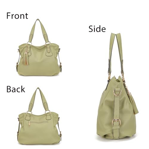 Image of Qiyuer Slouchy Handbag for Women Shoulder Bag Hobo Purse Wallet Set 3pcs