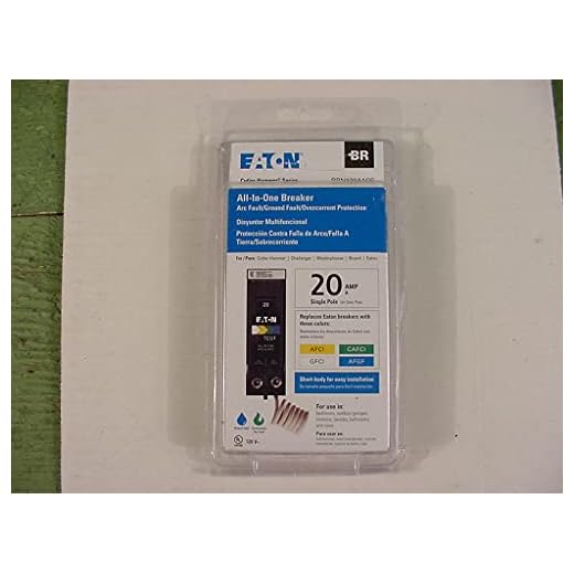 Cutler-Hammer Eaton BRN120A1CS BR 20A 120V 1-Pole Arc Fault/Ground Fault Circuit Breaker, Black