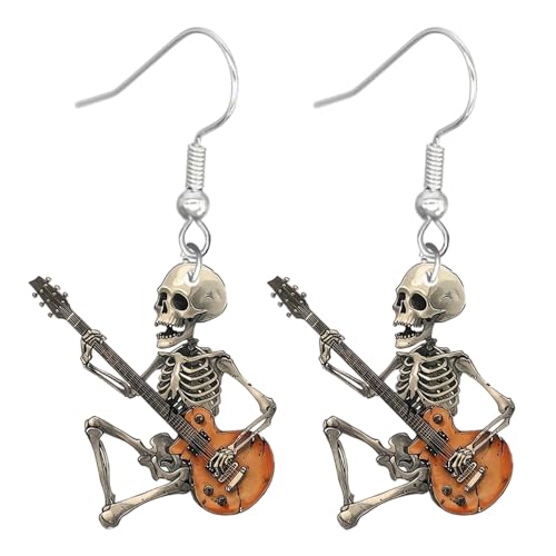 Unique Halloween Earring for Women,Scary Skeleton Earring for Adults,Cute Halloween Gifts for Women,Skull Dangle Earrings for Mom/Daughter/Teacher