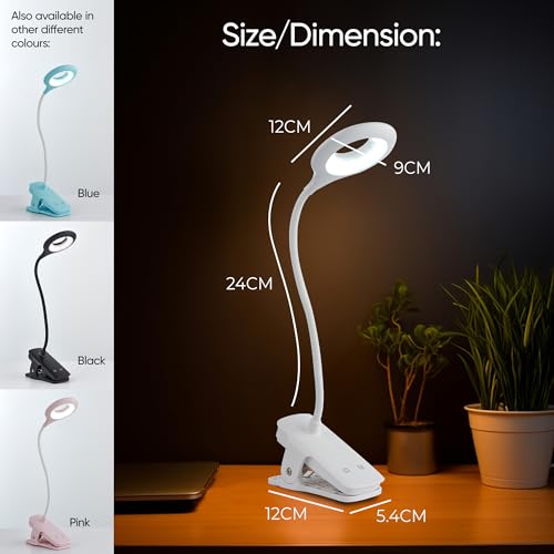 Lampe de bureau rechargeable avec pince pour lecture nocturne