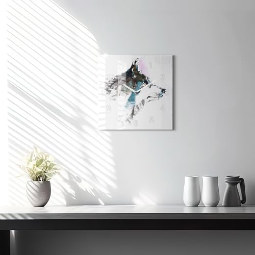 Horloge de qualité supérieure Wallfluent loup mécanique silencieux