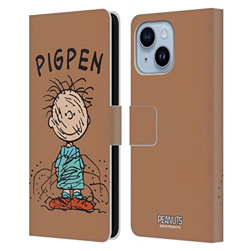 Housse en cuir iPhone 14 Plus Peanuts Pigpen : finitions artisanales et étui portefeuille