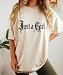 Just a Girl Gothic Blackletter Graphic T-Shirt | Vintage Distressed Empowerment Tee for Women | Birthday Gift Shirt