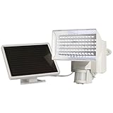 Maxsa 40225 Solar-Powered Security Floodlight, Motion-Activated 80 LED Outdoor Safety Light, Off-White