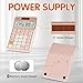 Pendancy Office Small Calculator Desktop with Tax+/- for Tax Calculation, 12 Digit Large LCD Display, Solar Battery Power, Durable Portable Design, Financial Accounting Business Home Use(OS-200T-Pink)