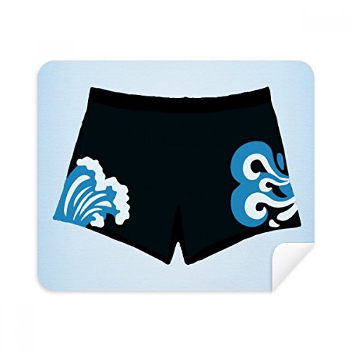 Black Trunks Spray Illustration Pattern Cleaning Cloth Screen Cleaner 2pcs Suede Fabric
