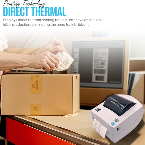 Image of GC420D Zebra Direct Thermal Label & Barcode Printer - 1 Year Warranty - with 20V, USB 2.0 Cable & Microfiber Cleaning Cloth- Parallel /Serial /USB Connectivity (Renewed)