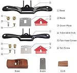 2pcs ajustable SpokeShave avec base plate, 6pcs Lame métallique et 1pcs Plans de travail du bois portatifs Outil à main de travail en bois parfait pour l'artisanat du bois, le craver, le travail