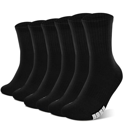 HIKERHEAVENLAR - HIKERHEAVENLAR Chaussettes de sport rembourrées pour homme et femme, respirantes, tennis, cyclisme, baseball, randonnée, noir, taille 47-50, XL, 6P - -25%