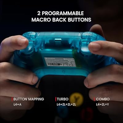 GameSir Nova Wireless Controller, Hall Effect Sticks, Dual RGB Circles, 1200mAh Battery, for Switch, PC, iOS, Android (Neon Teal)