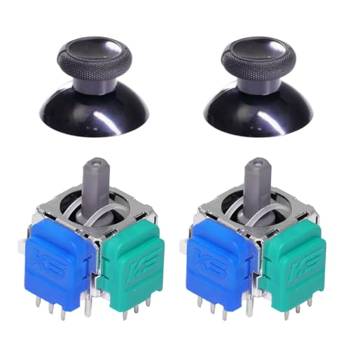 Image of VTLLN K-Silver TMR Joystick Replacement, JS13 Pro Thumbsticks Electromagnetic Stick Repair Module with Thumbstick Caps, No Drift High Precision, A Pair for Xbox One Series X /S Elite 1 Controller