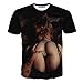 FaPlus Men's Fashion 3D Print Sexy Lady Butt T-Shirts Short sleeve XL
