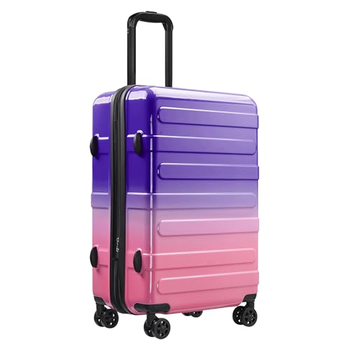 Image of Checked Luggage 24 Inch With Spinner Wheels, Hardside Suitcase with TSA Lock, Expandable Checked Suitcase for Women