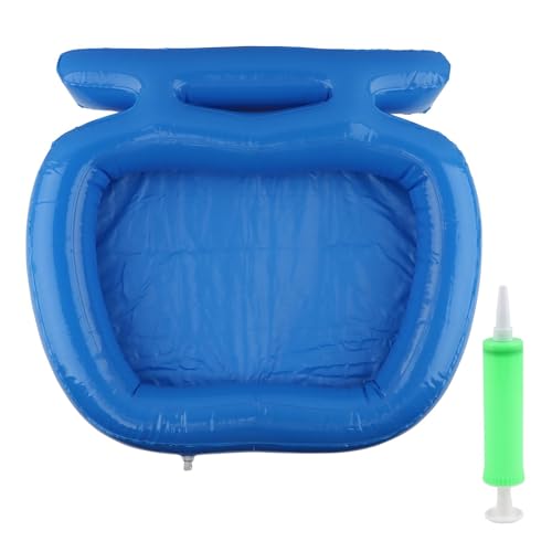 Inflatable Pool Foot Bath Basin Inflatable Spa with Hand Pump Portable PVC Foot Soaking Bath Basin Wash Tray with Double Hooks & Handle for Pool Entry Ladder Clean Feet