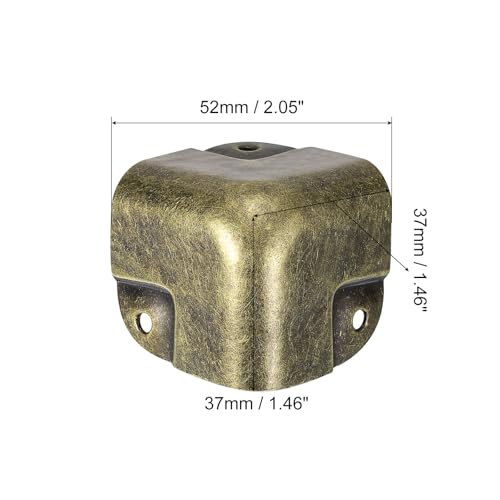 Image of uxcell 4 Pcs Decorative Box Corner Cover, 37mm Metal Edge Guard, Furniture Corner Edges Protector, Bronze