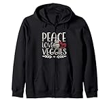 vegan peace love verdure felpa con cappuccio