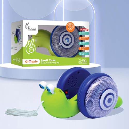 Image of R for Rabbit Orapple Snail Tune Musical Pull-Along Toy for Baby |Lights, Music & Smooth Wheels | Safe Design Injury-Free Edges | Enhances Sensory, Auditory & Motor Skills 12+ Months Kids (Green Blue)