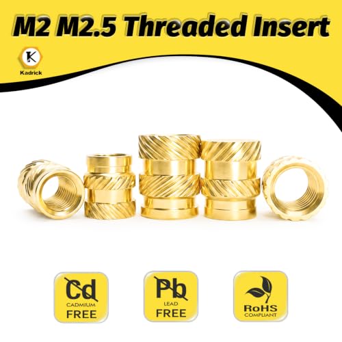 Image of KADRICK 300PCS M2 M2.5 Heat Set Inserts Kit,M2*3 /4 /5mm*3mm M2.5*3 /4mm*3.5mm