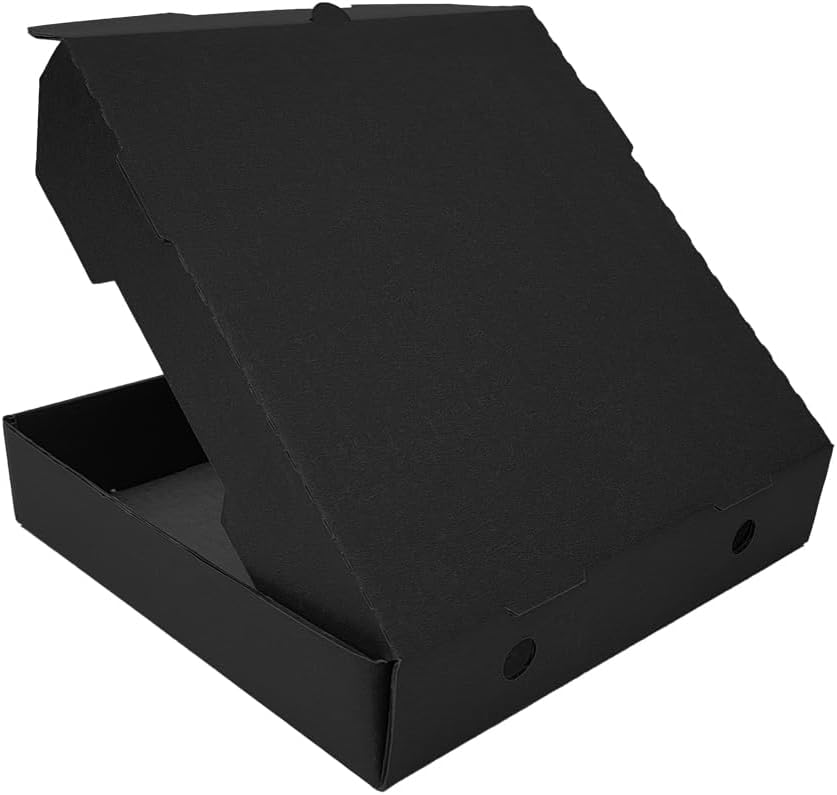 Ucanpack 14x14x2" Corrugated Pizza Box 50 Pcs, Made In USA-14 Inch Black Pizza Cartons, Takeaway Food Containers For Small Business, Takeout Shipping Pizza