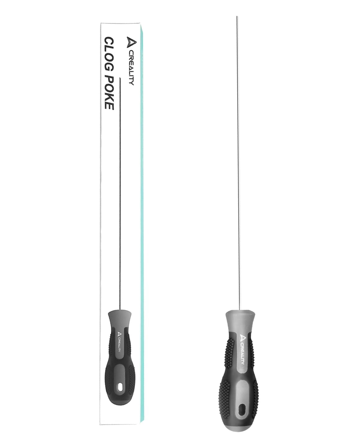 Creality Official 3D Printer Clog Poke, Extruder Nozzle Cleaning Kit Φ1.5mm L210mm Must-Have 3D Printing Tool for All FDM 3D Printers and 1.75mm ID Nozzle Grey