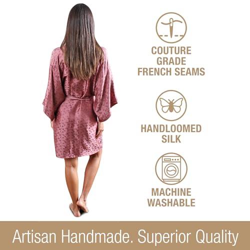 Luxury Artisan Silk Robes For Women, Washable Pure Silk Kimono Robes Jacquard4