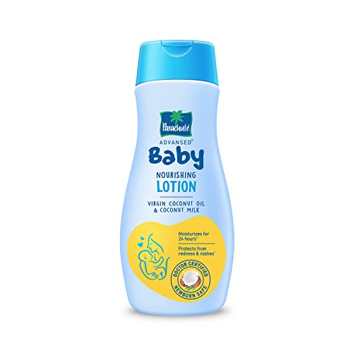 Parachute Advansed Baby Lotion for New Born Babies|Doctor Certified|Virgin Coconut Oil & Coconut Milk|Ph 5.5|24 Hour Moisturization|200Ml, Blue