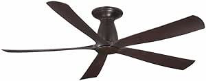 Fanimation Kute - 5 Blade Flush Ceiling Fan-13.93 Inches Tall and 52 Inches Wide-Dark Bronze Finish-Dark Walnut Blade Color
