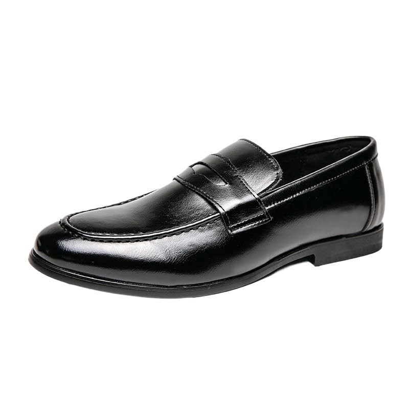 Dress Oxford for Men Slip On Non Walking Trendy Lightweight Bean Shoes Comfy Casual Leather for