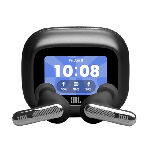 Image of JBL New Live Beam 4 TWS with Smart Charging Case, Hi-Res Audio, True Adaptive Noise Cancelling 2.0, 6-Mic Perfect Calls 2.0, Personi-Fi 3.0, BT 6.0, LE Audio,Auracast, Up to 48H Playtime, IP55, Black