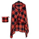 Coperta in pile da viaggio, coperta in pile aereo, coperta con federa morbida, 150 x 100 cm, coperta in pile, scialle, cuscino per viaggiatori, coperta da viaggio compatta, flanella