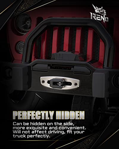 Reno Winch Shackle Mount, Flat Towing Hook Mount With Iron Pin & Rubber Guard - 30,000Lbs Capacity Winch Hook Compatible With Atv Utv Suv Pickup Trucks Vehicle Recovery (1 Pcs,Black) #TOP6