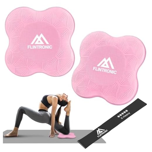 flintronic Almohadilla Rodillera Yoga, 2PCS Esterilla Yoga Antideslizante, TPE Colchonetas Yoga Antideslizantes para pilates, para ProteccióN de Rodillas, Codos y Tobillos - Rosa