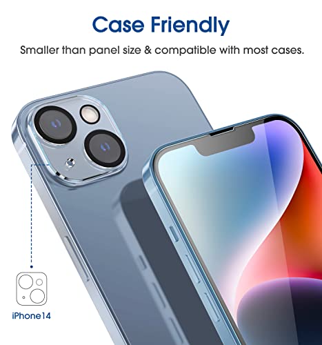 Image of amFilm OneTouch for iPhone 14 Screen Protector 6.1'' Tempered Glass | Auto-Alignment, 30s Install, Bubble Free, Scratch & Drop Protection, HD Clear, Camera Lens Protector[2+2 Pack] (14-6.1'')