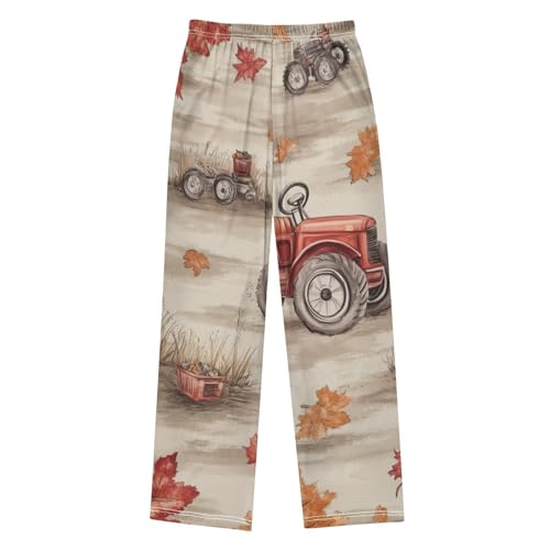 Tractor Pumpkin Boys Long Pants Soft Trousers Elastic Waist Kids Lounge Bottoms with Pockets S-XL2