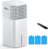 24' Windowless Portable Air Conditioner, 15H Timer & 120°Oscillation, 3-IN-1 Portable AC Unit with Remote, 2-Gal Tank, 3 Modes & 3 Speeds, Ultra-Quiet Ventless Swamp Cooler for Home Office, Pearl